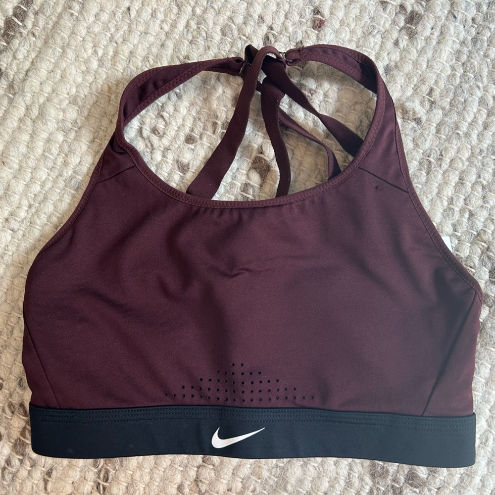 Nike burgundy sports bra